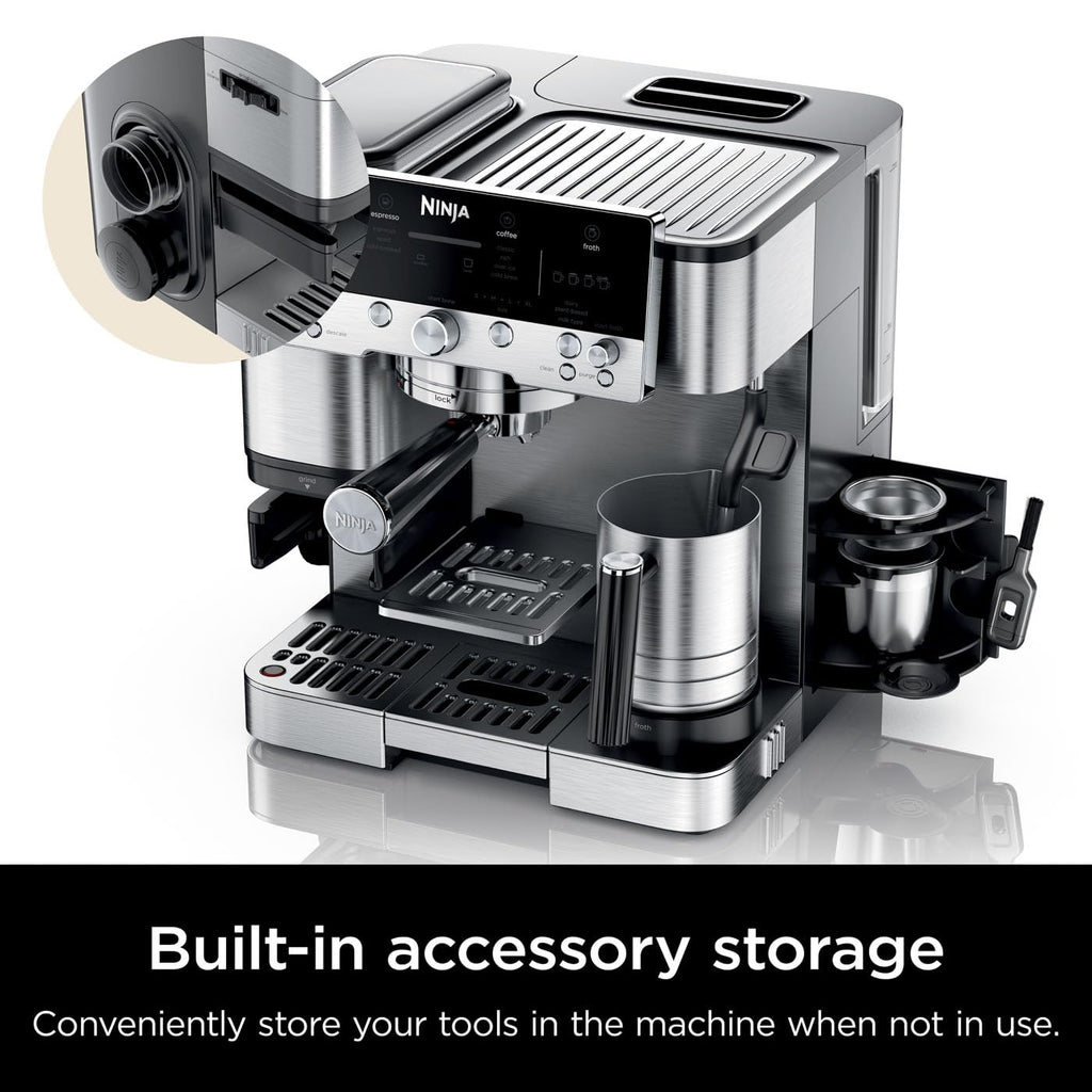 Ninja Luxe Premier 3-in-1 Coffee Machine, Latte, Cappuccino, Cold Brew & Espresso Maker